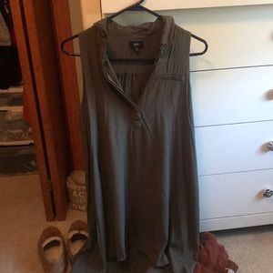 Army green - collared dress